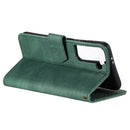 For Samsung Galaxy S21 FE Stitching Calf Texture Horizontal Flip Leather Case with Holder & Card Slots & Wallet(Green)