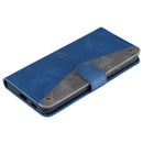 For Samsung Galaxy S21 FE Stitching Calf Texture Horizontal Flip Leather Case with Holder & Card Slots & Wallet(Dark Blue)