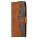 For Samsung Galaxy S21 FE Stitching Calf Texture Horizontal Flip Leather Case with Holder & Card Slots & Wallet(Brown)
