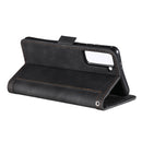 For Samsung Galaxy S21 FE Retro Splicing Horizontal Flip Leather Case with Card Slots & Holder & Wallet(Black)