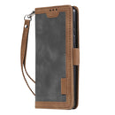 For Samsung Galaxy S21 FE Retro Splicing Horizontal Flip Leather Case with Card Slots & Holder & Wallet(Gray)