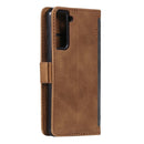For Samsung Galaxy S21 FE Retro Splicing Horizontal Flip Leather Case with Card Slots & Holder & Wallet(Gray)