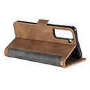 For Samsung Galaxy S21 FE Retro Splicing Horizontal Flip Leather Case with Card Slots & Holder & Wallet(Gray)