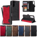 For Samsung Galaxy S21 FE Retro Splicing Horizontal Flip Leather Case with Card Slots & Holder & Wallet(Green)