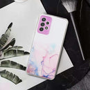For Samsung Galaxy A52 5G / 4G Hollow Marble Pattern TPU Precise Hole Protective Case(Pink)