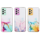 For Samsung Galaxy A52 5G / 4G Hollow Marble Pattern TPU Precise Hole Protective Case(Pink)
