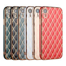 Electroplated Rhombic Pattern Sheepskin TPU Protective Case For iPhone XR(Black)