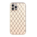 Electroplated Rhombic Pattern Sheepskin TPU Protective Case For iPhone 12 Pro Max(Pink)