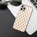 Electroplated Rhombic Pattern Sheepskin TPU Protective Case For iPhone 12 Pro Max(Pink)