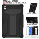 For Lenovo Tab M10 HD 2nd Gen TB-X306X T-shaped Bracket Contrast Color Shockproof PC + Silicone Flat Protective Case(Black)