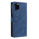 For Samsung Galaxy A12 Skin Feel Splicing Horizontal Flip Leather Case with Holder & Card Slots & Wallet & Photo Frame(Blue)