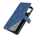 For Samsung Galaxy A12 Skin Feel Splicing Horizontal Flip Leather Case with Holder & Card Slots & Wallet & Photo Frame(Blue)