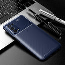 For OPPO A74 5G Carbon Fiber Texture Shockproof TPU Case(Blue)
