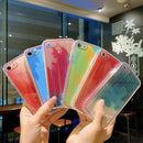 For iPhone SE 2022 / SE 2020 / 8 / 7 IMD Rendering Watercolor Aurora Pattern Shockproof TPU + PC Protective Case(Winter Snow)