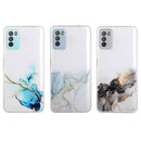 For Xiaomi Poco M3 Hollow Marble Pattern TPU Precise Hole Protective Case(Grey)