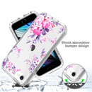 2 in 1 High Transparent Painted Shockproof PC + TPU Protective Case For iPhone SE 2022 / SE 2020 / 8 / 7(Rose Flower)