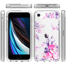 2 in 1 High Transparent Painted Shockproof PC + TPU Protective Case For iPhone SE 2022 / SE 2020 / 8 / 7(Rose Flower)