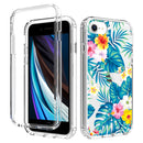 2 in 1 High Transparent Painted Shockproof PC + TPU Protective Case For iPhone SE 2022 / SE 2020 / 8 / 7(Banana Leaf)