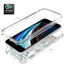 2 in 1 High Transparent Painted Shockproof PC + TPU Protective Case For iPhone SE 2022 / SE 2020 / 8 / 7(Banana Leaf)