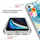 2 in 1 High Transparent Painted Shockproof PC + TPU Protective Case For iPhone SE 2022 / SE 2020 / 8 / 7(Banana Leaf)