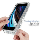 2 in 1 High Transparent Painted Shockproof PC + TPU Protective Case For iPhone SE 2022 / SE 2020 / 8 / 7(Banana Leaf)