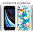 2 in 1 High Transparent Painted Shockproof PC + TPU Protective Case For iPhone SE 2022 / SE 2020 / 8 / 7(Banana Leaf)