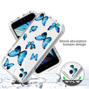 2 in 1 High Transparent Painted Shockproof PC + TPU Protective Case For iPhone SE 2022 / SE 2020 / 8 / 7(Blue Butterfly)