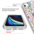 2 in 1 High Transparent Painted Shockproof PC + TPU Protective Case For iPhone SE 2022 / SE 2020 / 8 / 7(Small Floral)
