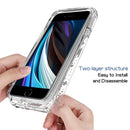 2 in 1 High Transparent Painted Shockproof PC + TPU Protective Case For iPhone SE 2022 / SE 2020 / 8 / 7(Small Floral)