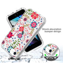 2 in 1 High Transparent Painted Shockproof PC + TPU Protective Case For iPhone SE 2022 / SE 2020 / 8 / 7(Small Floral)