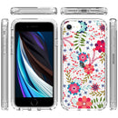 2 in 1 High Transparent Painted Shockproof PC + TPU Protective Case For iPhone SE 2022 / SE 2020 / 8 / 7(Small Floral)