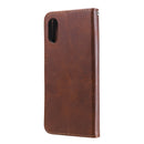 For Samsung Galaxy A02 / M02 (EU Version) Fashion Calf Texture Zipper Horizontal Flip Leather Case with Stand & Card Slots & Wallet(Brown)