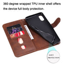 For Samsung Galaxy A02 / M02 (EU Version) Fashion Calf Texture Zipper Horizontal Flip Leather Case with Stand & Card Slots & Wallet(Brown)