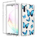 For Samsung Galaxy Note 10 Plus 2 in 1 High Transparent Painted Shockproof PC + TPU Protective Case(Blue Butterfly)