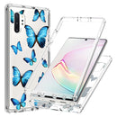 For Samsung Galaxy Note 10 Plus 2 in 1 High Transparent Painted Shockproof PC + TPU Protective Case(Blue Butterfly)