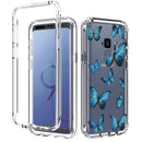 For Samsung Galaxy S9 2 in 1 High Transparent Painted Shockproof PC + TPU Protective Case(Blue Butterfly)