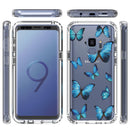 For Samsung Galaxy S9 2 in 1 High Transparent Painted Shockproof PC + TPU Protective Case(Blue Butterfly)