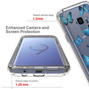 For Samsung Galaxy S9 2 in 1 High Transparent Painted Shockproof PC + TPU Protective Case(Blue Butterfly)