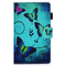 For Samsung Galaxy Tab A7 Lite 8.7 inch (2021) SM-T220 / T225 Colored Drawing Stitching Horizontal Flip Leather Case with Holder & Card Slots(Green Butterflies)