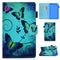 For Samsung Galaxy Tab A7 Lite 8.7 inch (2021) SM-T220 / T225 Colored Drawing Stitching Horizontal Flip Leather Case with Holder & Card Slots(Green Butterflies)