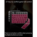 AULA K2 38 Keys 7 Colors Breathing Light One-hand Wired Gaming Keyboard(Black)