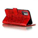 For Xiaomi Redmi Note 10 5G Mandala Embossing Pattern Horizontal Flip PU Leather Case with Holder & Card Slots & Wallet & Lanyard(Red)