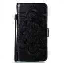 For Xiaomi Redmi Note 10 5G Mandala Embossing Pattern Horizontal Flip PU Leather Case with Holder & Card Slots & Wallet & Lanyard(Black)