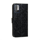 For Xiaomi Redmi Note 10 5G Mandala Embossing Pattern Horizontal Flip PU Leather Case with Holder & Card Slots & Wallet & Lanyard(Black)
