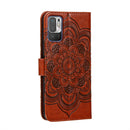 For Xiaomi Redmi Note 10 5G Mandala Embossing Pattern Horizontal Flip PU Leather Case with Holder & Card Slots & Wallet & Lanyard(Brown)