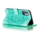 For Xiaomi Redmi Note 10 5G Mandala Embossing Pattern Horizontal Flip PU Leather Case with Holder & Card Slots & Wallet & Lanyard(Green)