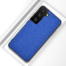 For Samsung Galaxy S21 FE Shockproof Cloth Texture PC + TPU Protective Case(Style Blue)