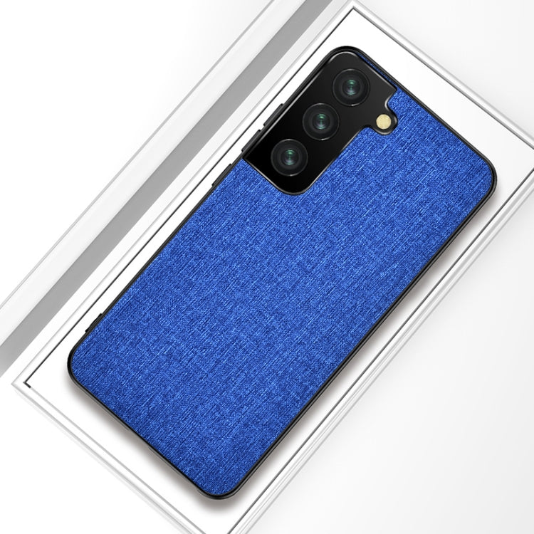 For Samsung Galaxy S21 FE Shockproof Cloth Texture PC + TPU Protective Case(Style Blue)