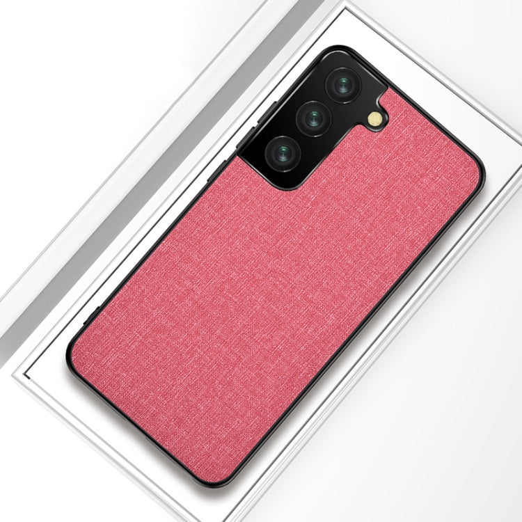 For Samsung Galaxy S21 FE Shockproof Cloth Texture PC + TPU Protective Case(Modern Pink)