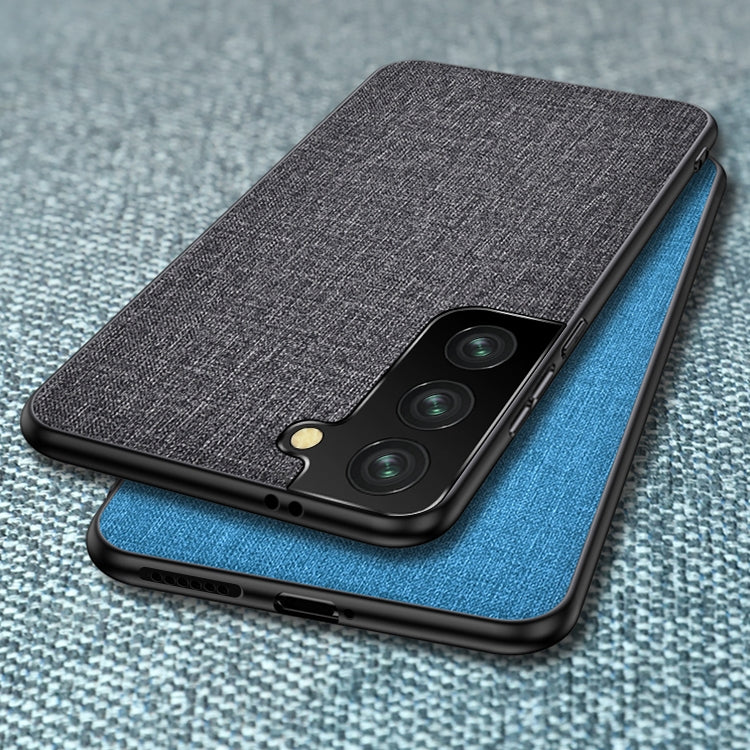 For Samsung Galaxy S21 FE Shockproof Cloth Texture PC + TPU Protective Case(Style Blue)